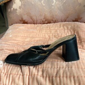 Costume National All Genuine Leather 2.5”Heel sling backs 39 sz